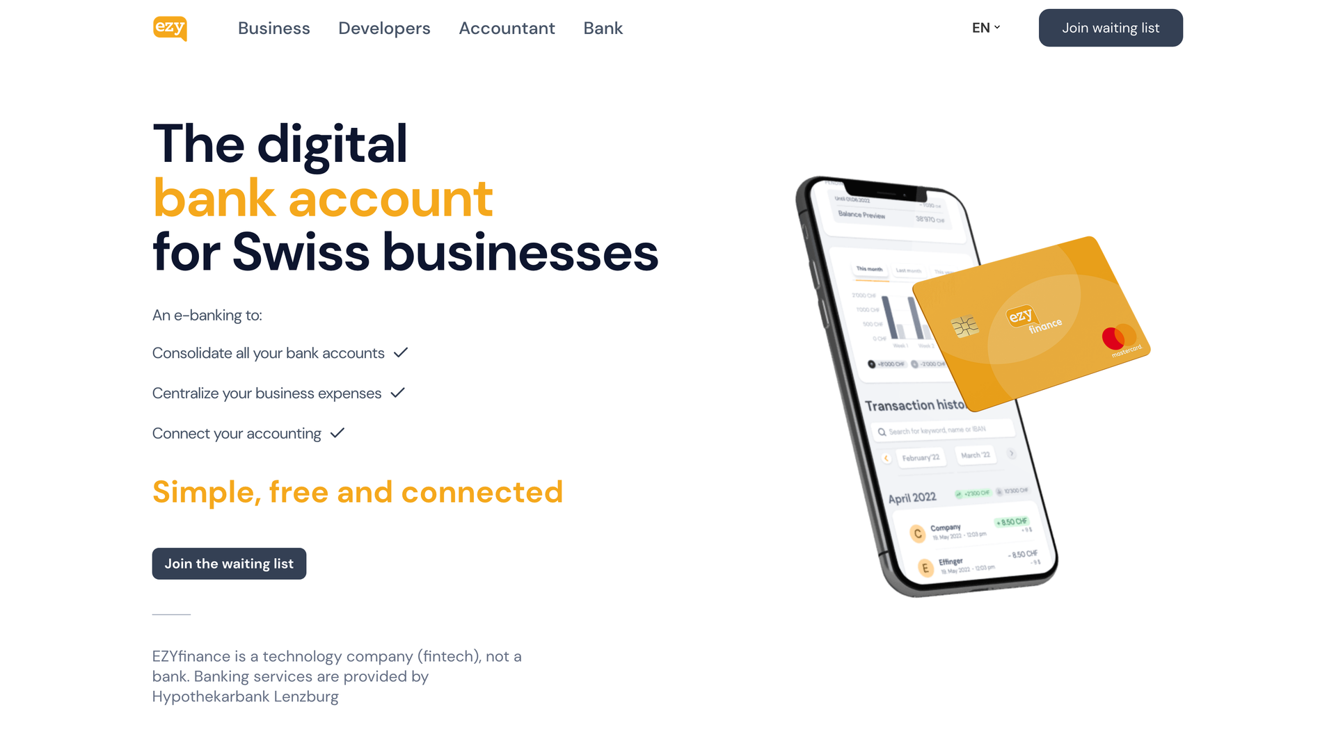 image EZYfinance website